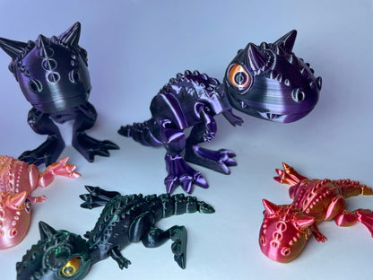 Carnotaurus – Flexi-Dino Figur | 3D-gedruckt mit PLA und PLA-Silk-Dual-Color · 3DruckAS