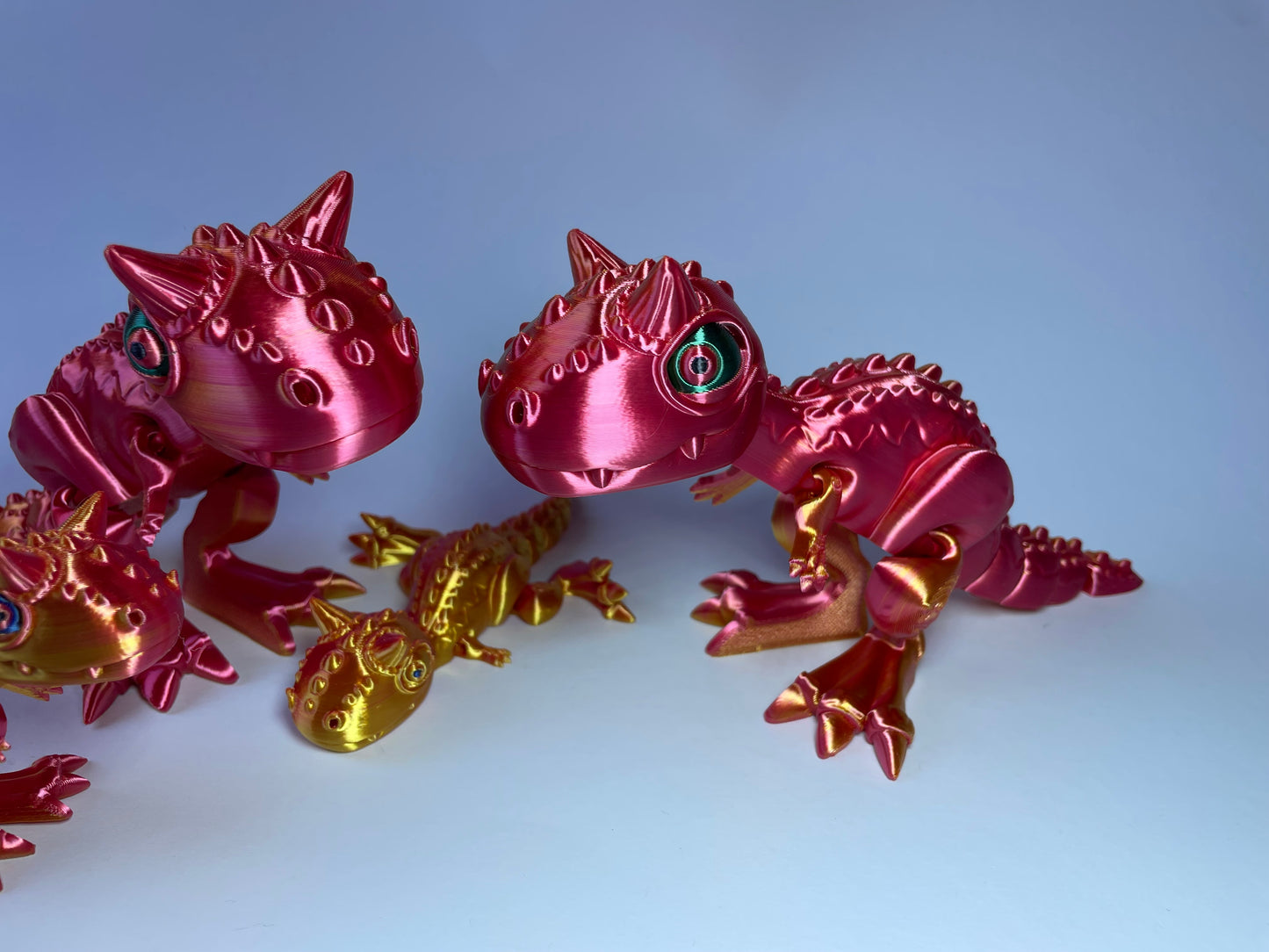 Carnotaurus – Flexi-Dino Figur | 3D-gedruckt mit PLA und PLA-Silk-Dual-Color · 3DruckAS