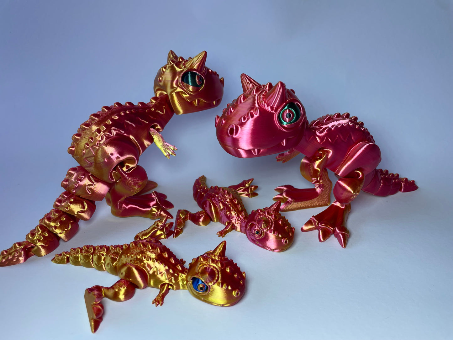 Carnotaurus – Flexi-Dino Figur | 3D-gedruckt mit PLA und PLA-Silk-Dual-Color · 3DruckAS