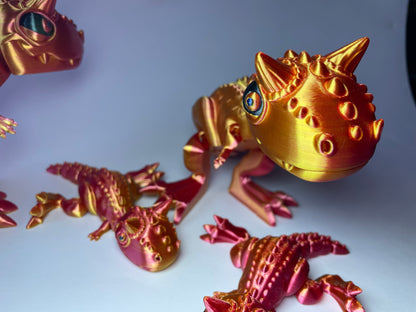 Carnotaurus – Flexi-Dino Figur | 3D-gedruckt mit PLA und PLA-Silk-Dual-Color · 3DruckAS