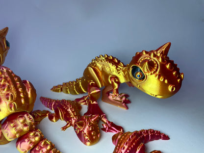 Carnotaurus – Flexi-Dino Figur | 3D-gedruckt mit PLA und PLA-Silk-Dual-Color · 3DruckAS