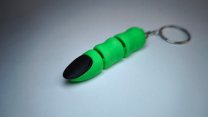 Flexi-Hexenfinger Witchi – 3D-gedruckter Schlüsselanhänger aus PLA, beweglich (grün)