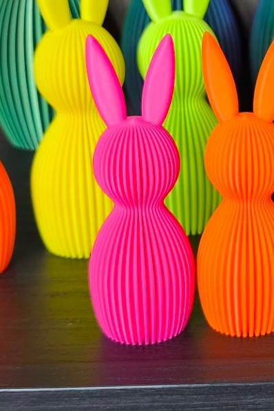 Häschen-Deko-Geriffelt - Moderne Minimalistische Osterdeko | Osterhasen-Deko | Ostern