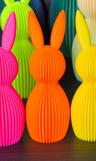 Häschen-Deko-Geriffelt - Moderne Minimalistische Osterdeko | Osterhasen-Deko | Ostern