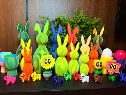 10 kunterbunte Mini Flexi Häschen Figuren | Fidget-Toy | Osterdeko | Ostern | Hasen