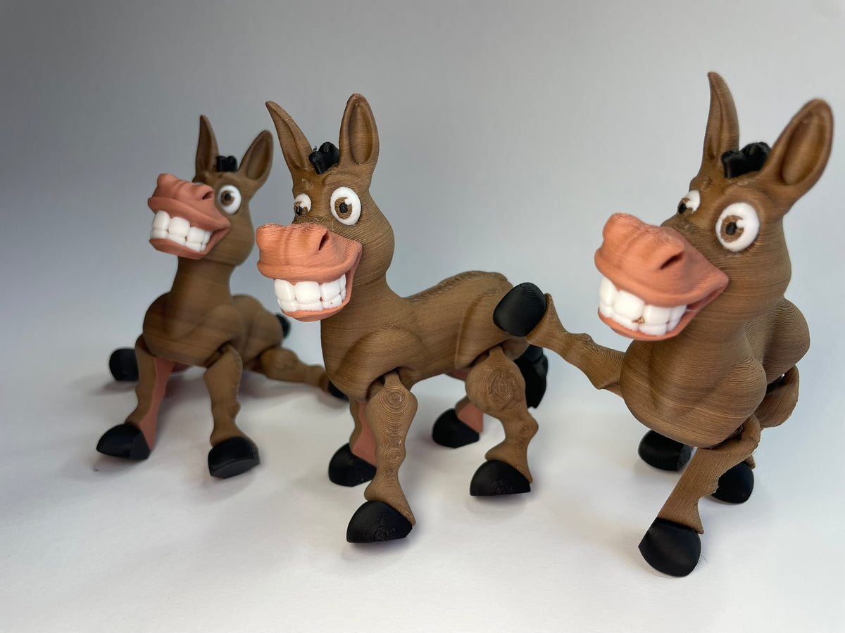 Anatoli der fleißige Flexi-Esel – 3D-gedruckte PLA-Figur