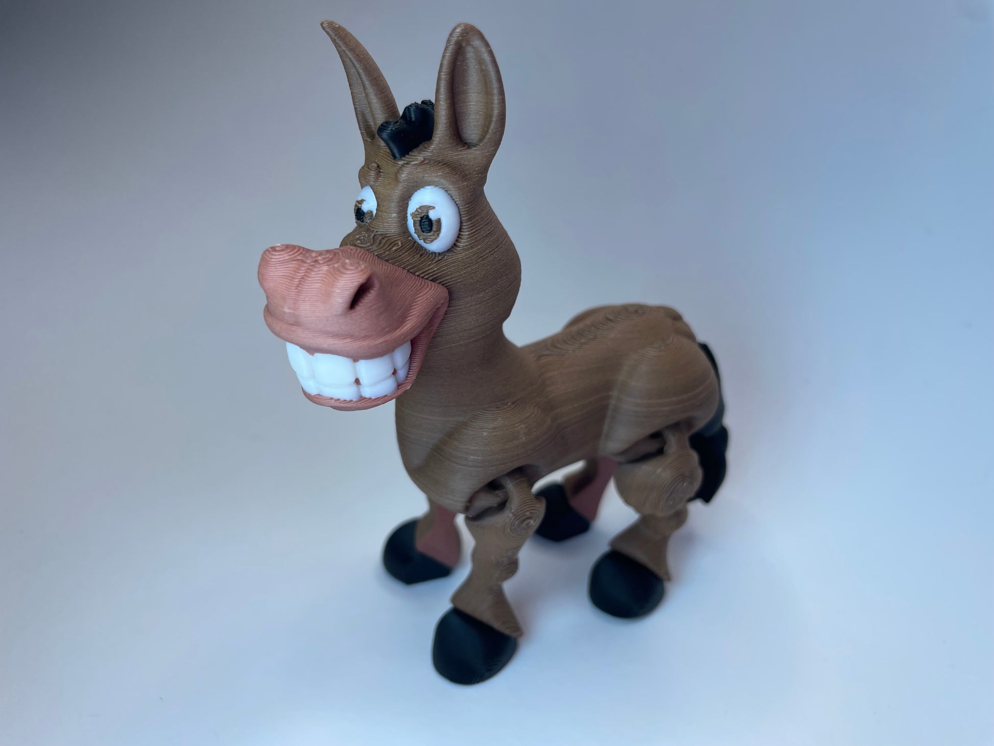 Anatoli der fleißige Flexi-Esel – 3D-gedruckte PLA-Figur mit beweglichen Beinen