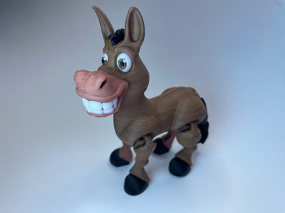 Anatoli der fleißige Flexi-Esel – 3D-gedruckte PLA-Figur mit beweglichen Beinen