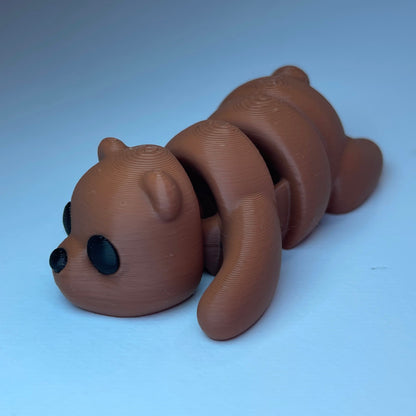 Bruno Schlüsselanhänger – beweglicher 3D-Braunbär aus PLA mit Metallkette