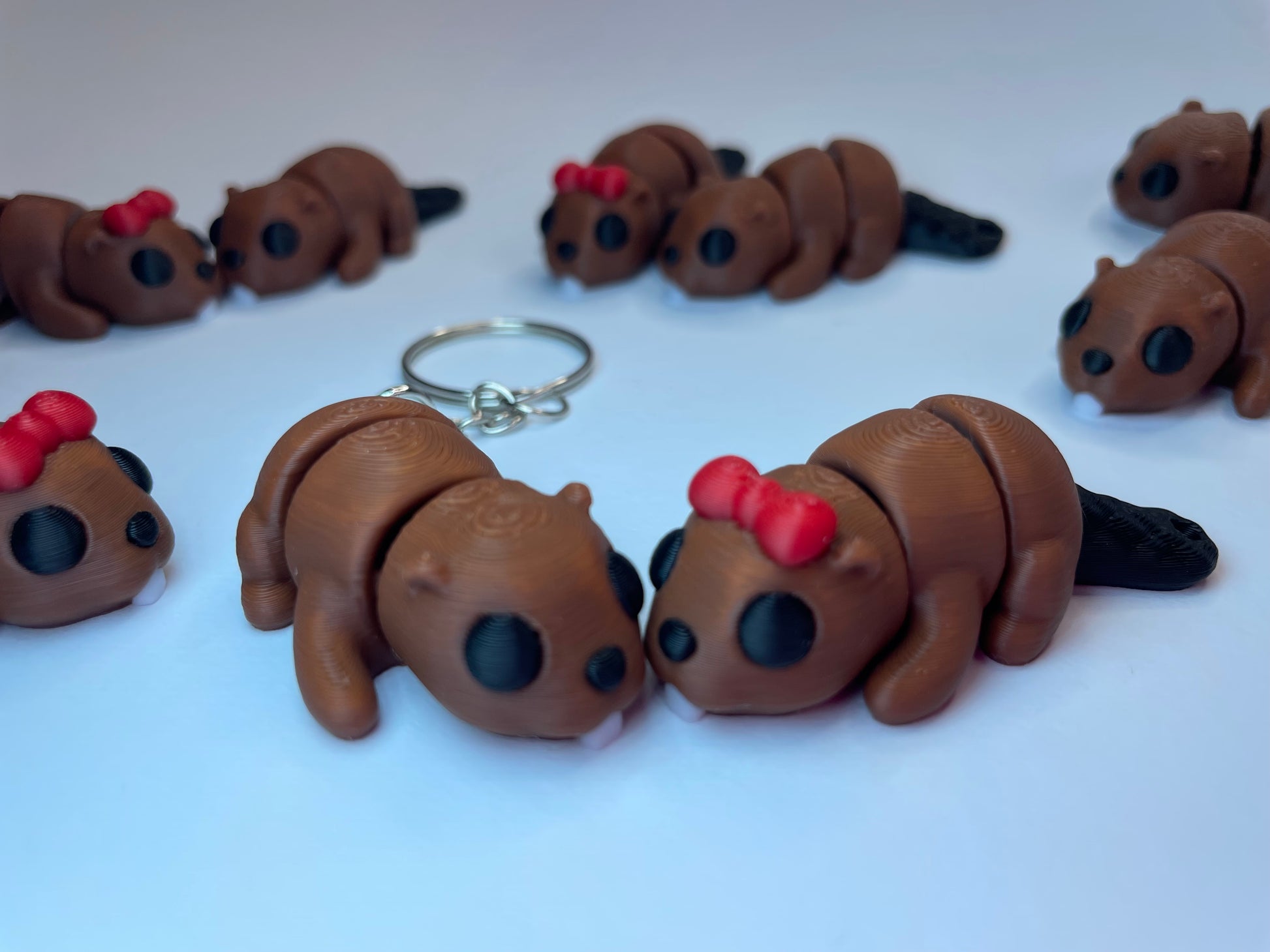 Detailansicht Bibi und Björn – kleine Biber Schlüsselanhänger, Flexi-Figur