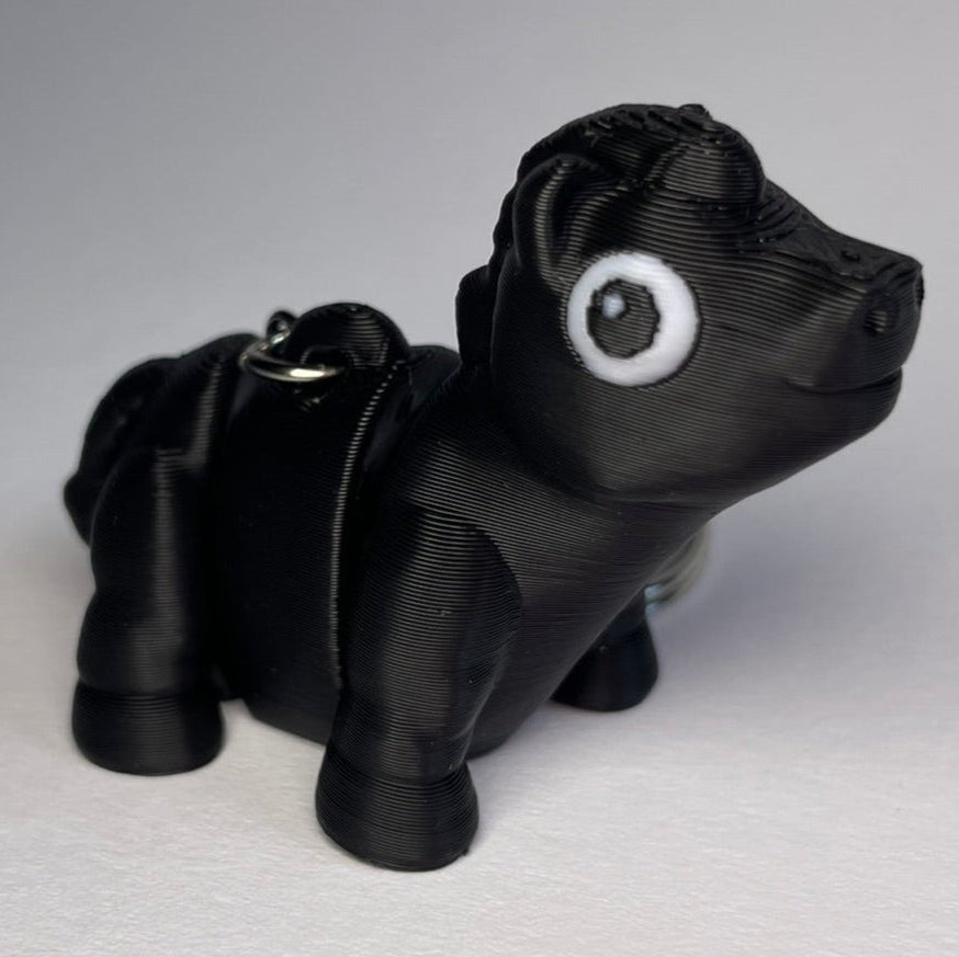 Flexi-Pferd Fernando – schwarzer Schlüsselanhänger aus PLA · 3DruckAS