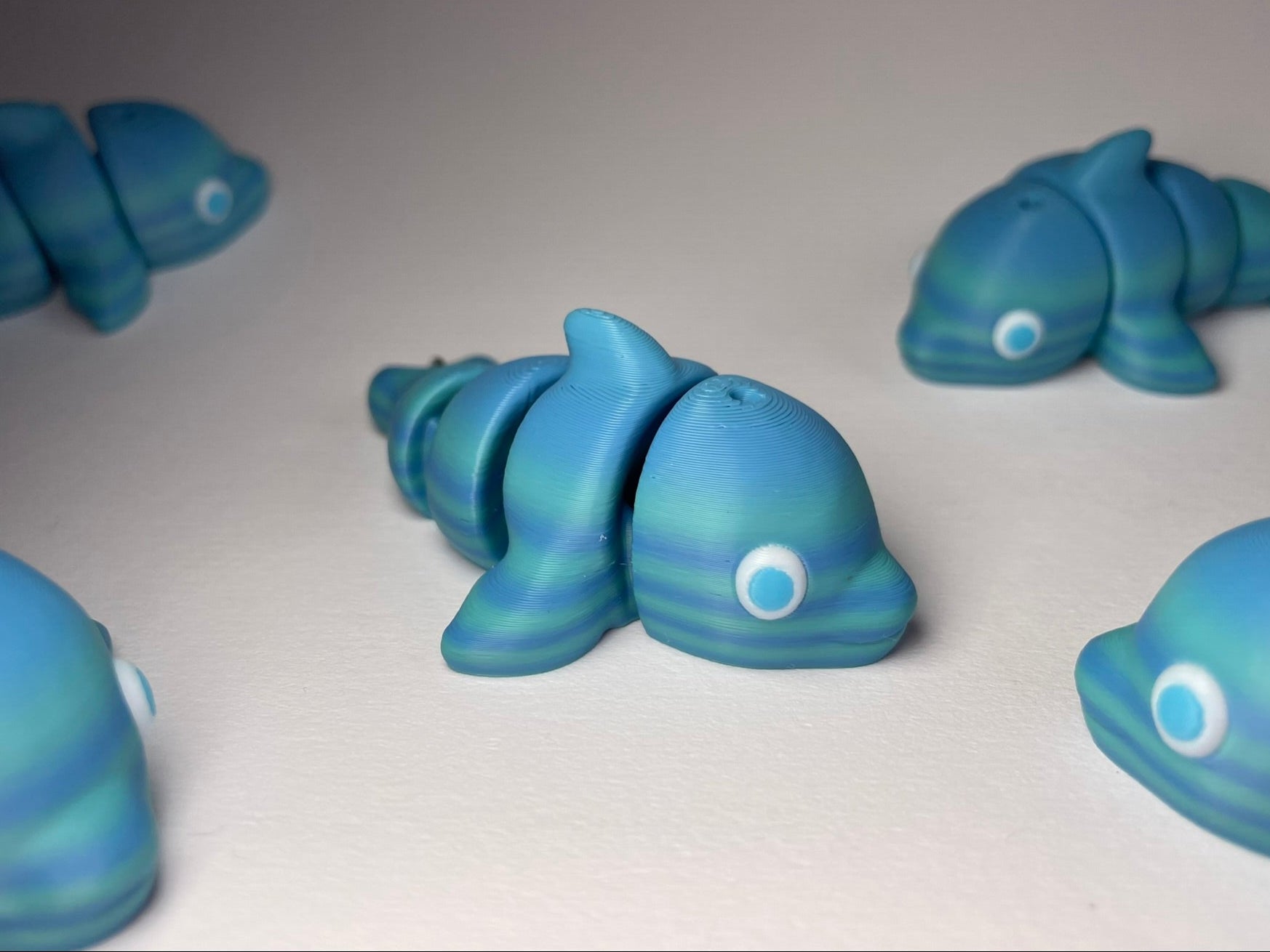Flexi-Tierfigur Delfin Finn – Schlüsselanhänger in Blau aus PLA von 3DruckAS