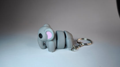 Flexi-Elefant Gertl – kompakter Schlüsselanhänger aus PLA