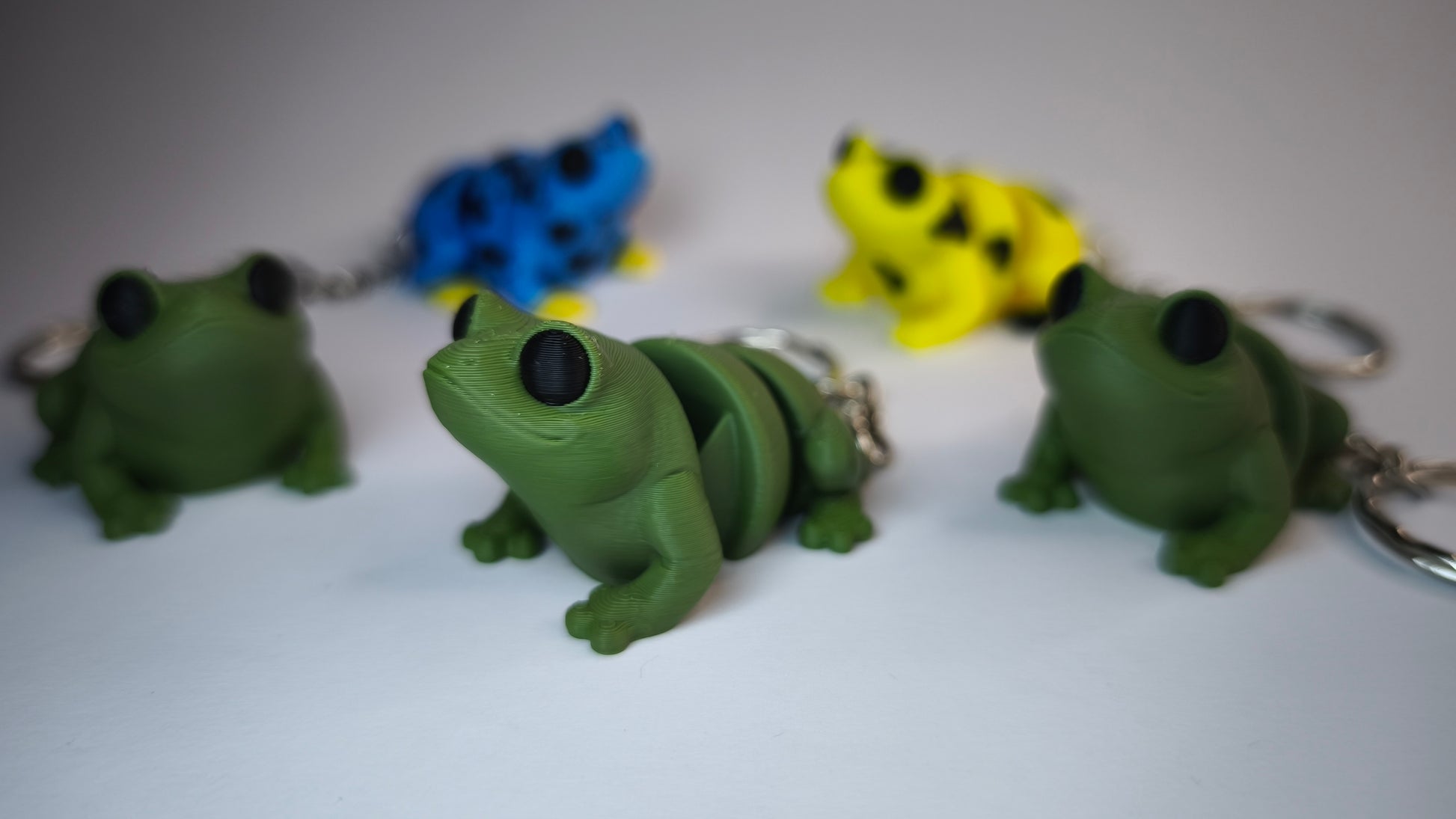 Quaxi der Flexi-Frosch – grüne Figur mit beweglichen Gliedern, 3D-gedruckt