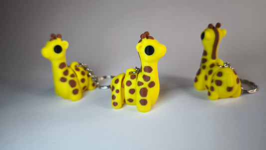 Raffi die Flexi-Giraffe – gelber Körper mit braunen Flecken, PLA-3D-Druck