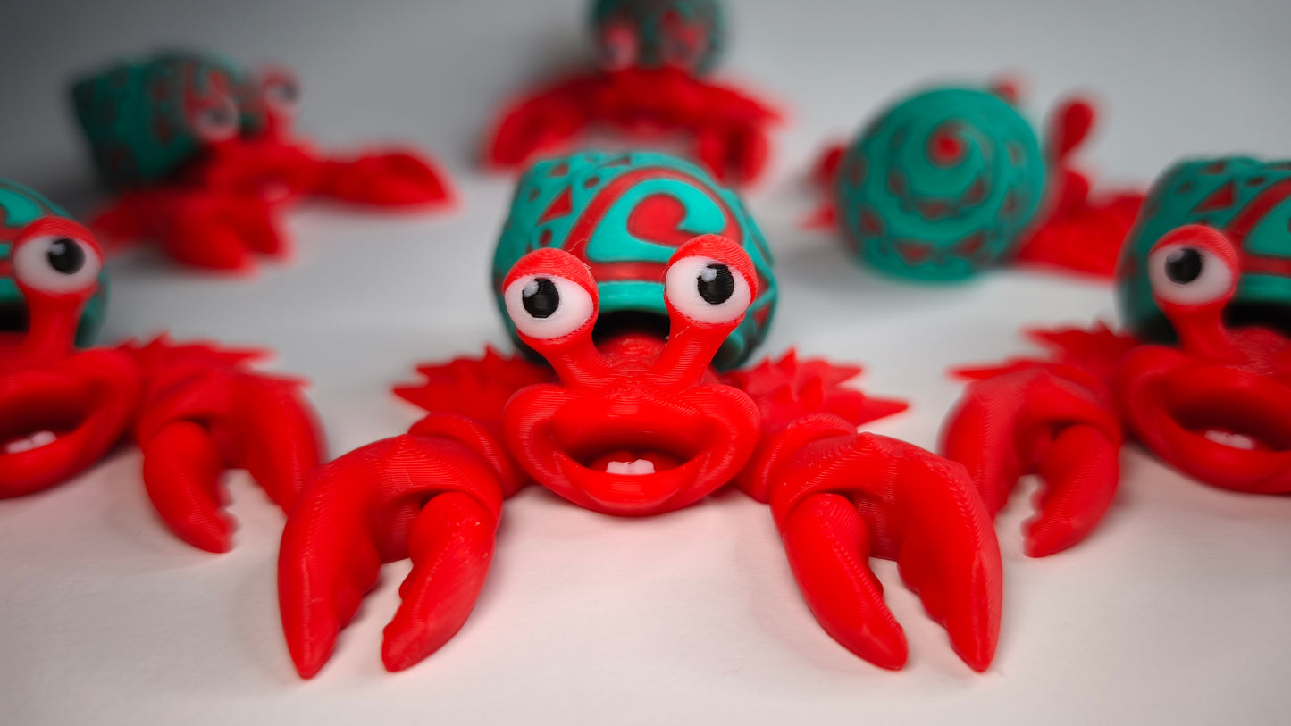 Flexi-Krabbe Kalli – 3D-gedruckte Figur aus PLA, beweglich & detailreich
