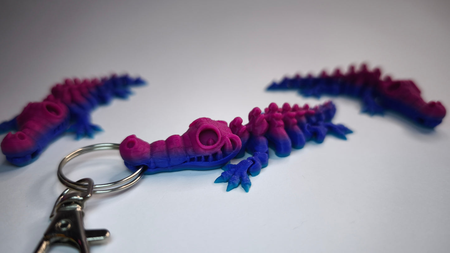 Schlüsselanhänger Kroko im Krokodil-Knochenstil als Sammlerstück