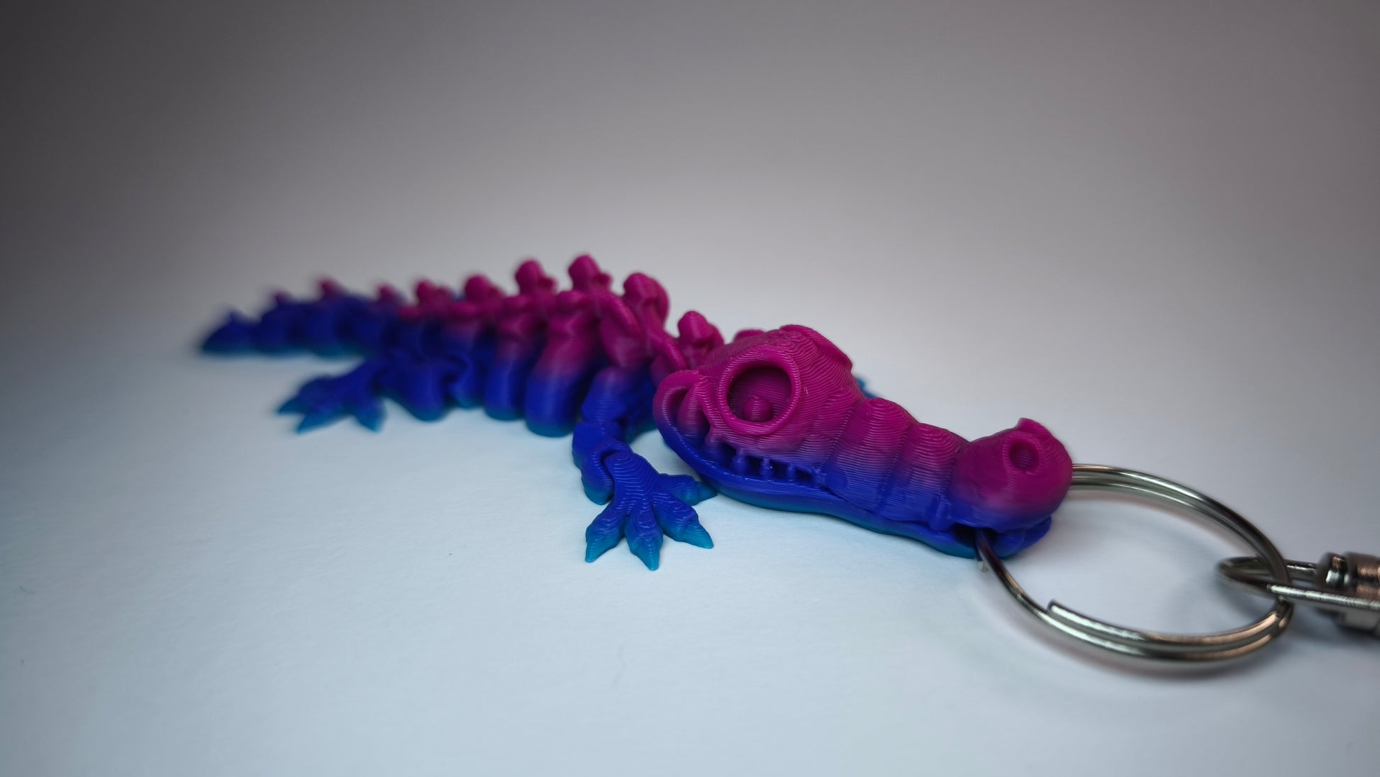 Flexi-Krokodilskelett in Grün mit beweglichem Körper als Schlüsselanhänger