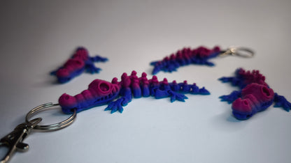 3D-gedruckter Flexi-Kroko Anhänger im Bone-Design mit Metallkette