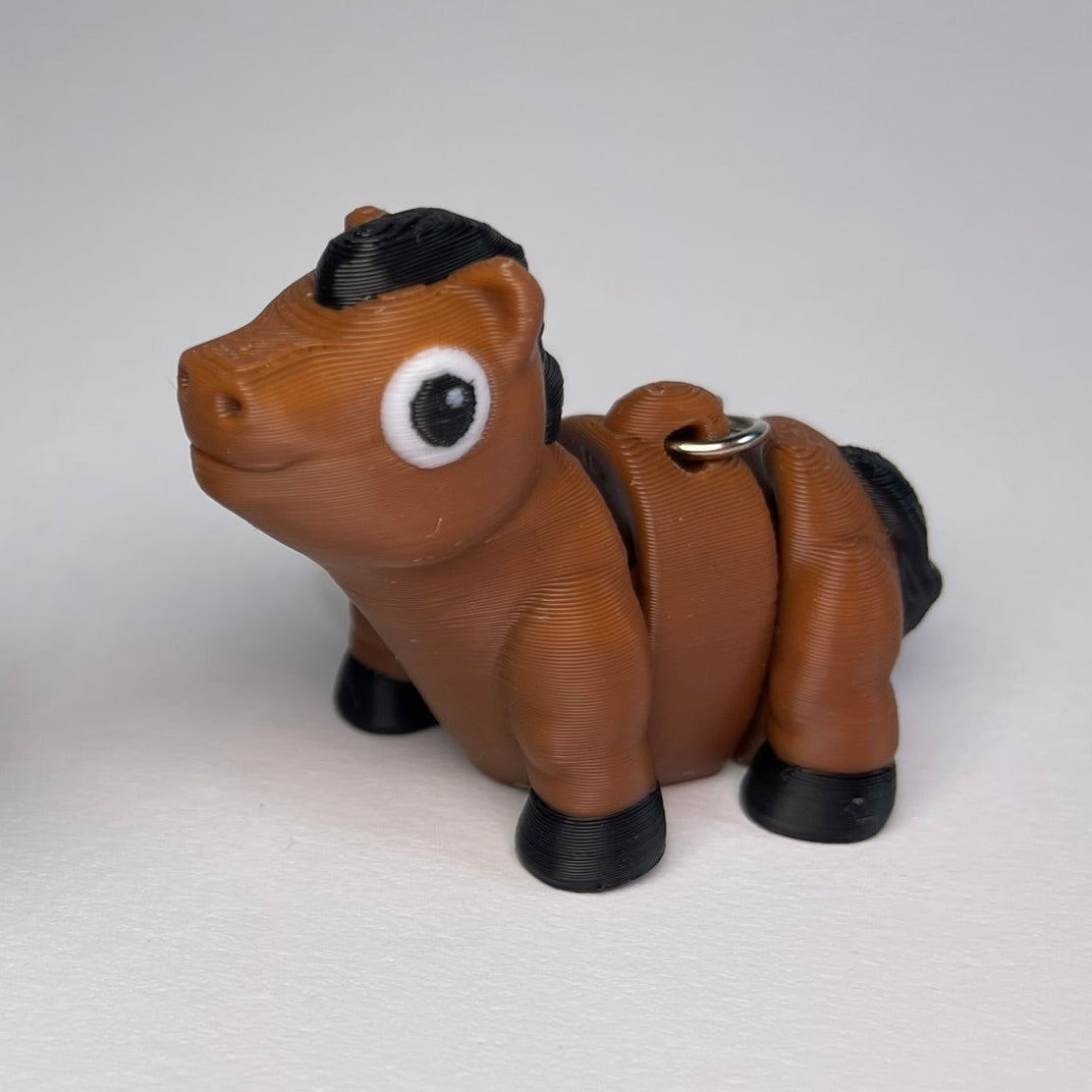 Beweglicher 3D-Schlüsselanhänger Pferd Moritz und Fernando