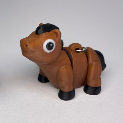 Beweglicher 3D-Schlüsselanhänger Pferd Moritz und Fernando