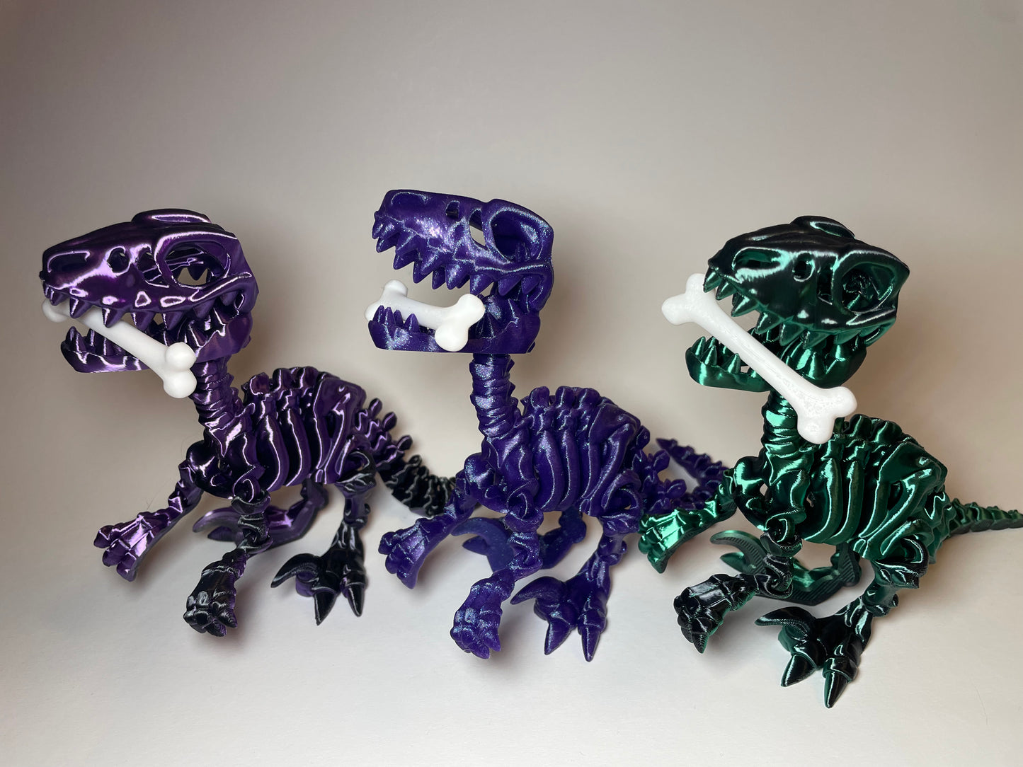Flexi-Raptor Skelettfigur aus PLA im 3D-Druck von 3DruckAS