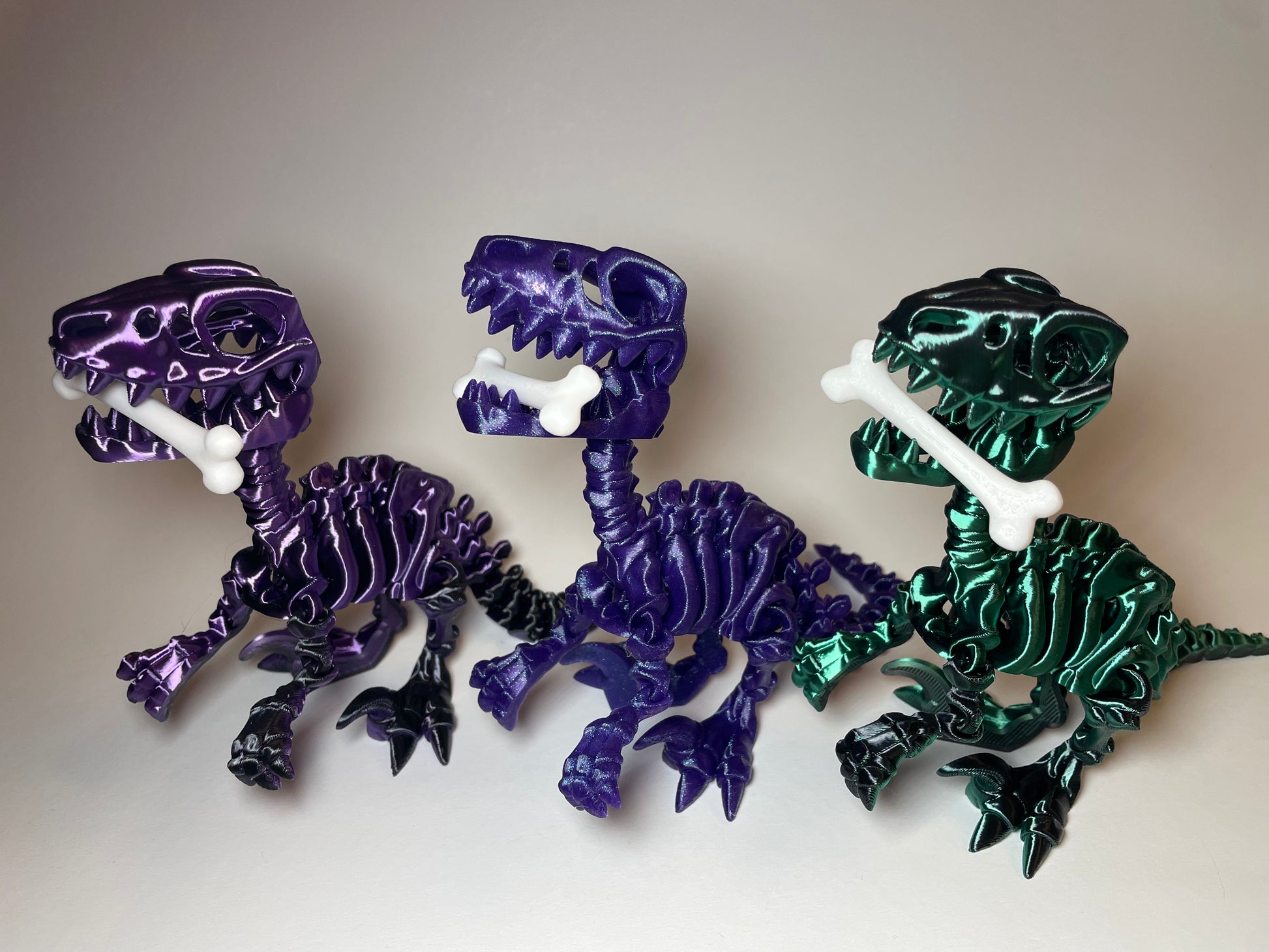 Flexi-Raptor Skelettfigur aus PLA im 3D-Druck von 3DruckAS