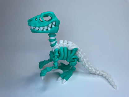 3D-gedruckte Flexi Dinosaurier Figur – "Greddy" Skelett Raptor aus PLA, beweglich und nachhaltig hergestellt von 3DruckAS