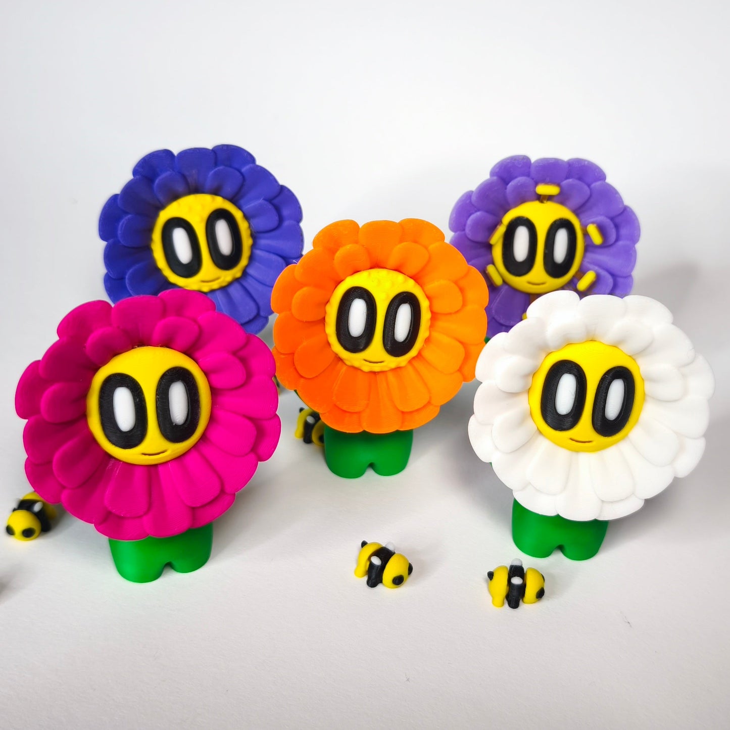 fluffy-3d-druck-blume-mit-gesicht 5 Farbvarianten