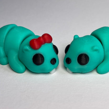 3D-Biberin Greta – PLA Schlüsselanhänger Tierfigur mit Schleife · 3DruckAS