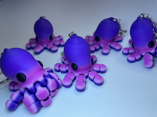 Flexi-Oktopus Jelly in Lila/Pink als Schlüsselanhänger