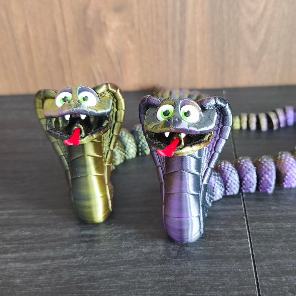 King Kobra – 3D-gedruckte Flexi-Cobra Dual-Silk Violett/Gold Unikate Farbverlauf von 3DruckAS