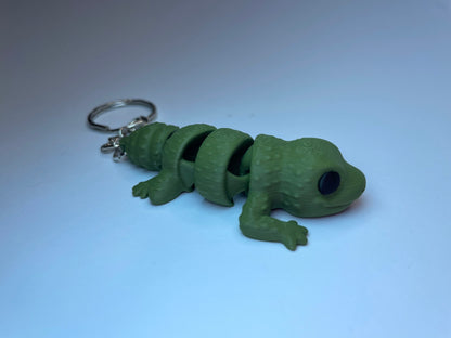 3D-gedruckter Leopardgecko Leonardo mit Metallkette als Anhänger