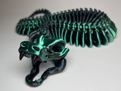 Flexi Schlange Schwarz-Grün – 3D-gedrucktes Fidget Toy zum Sammeln