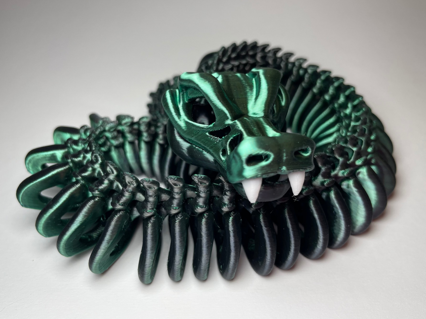 Flexi Schlange Grün – 3D-gedrucktes Fidget Toy & Dekofigur aus PLA