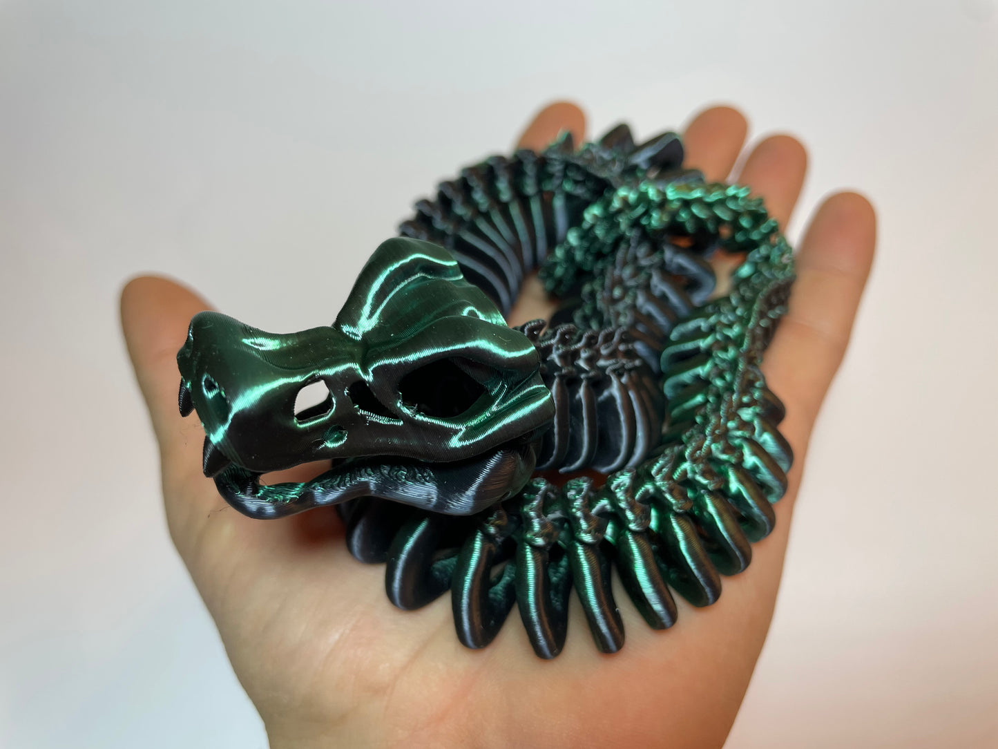 3D-gedruckte Flexi Schlange Schwarz-Grün – Fidget Toy & Geschenkidee