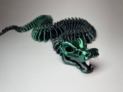 Flexi Skelett Schlange Grün – 3D-gedrucktes Fidget Toy & Dekofigur