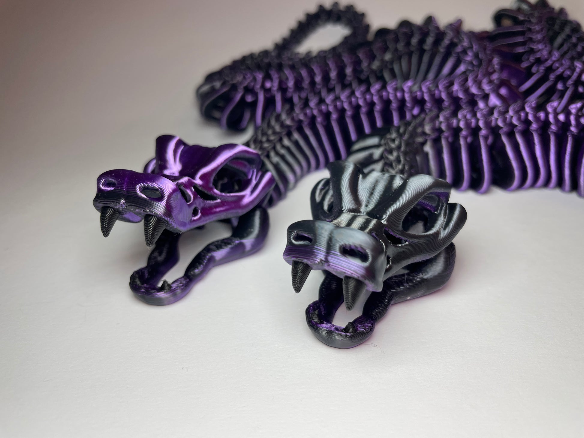 Köpfe der Skelett Schlangen – 3D Snake Fidget Toys & Dekoobjekte aus PLA