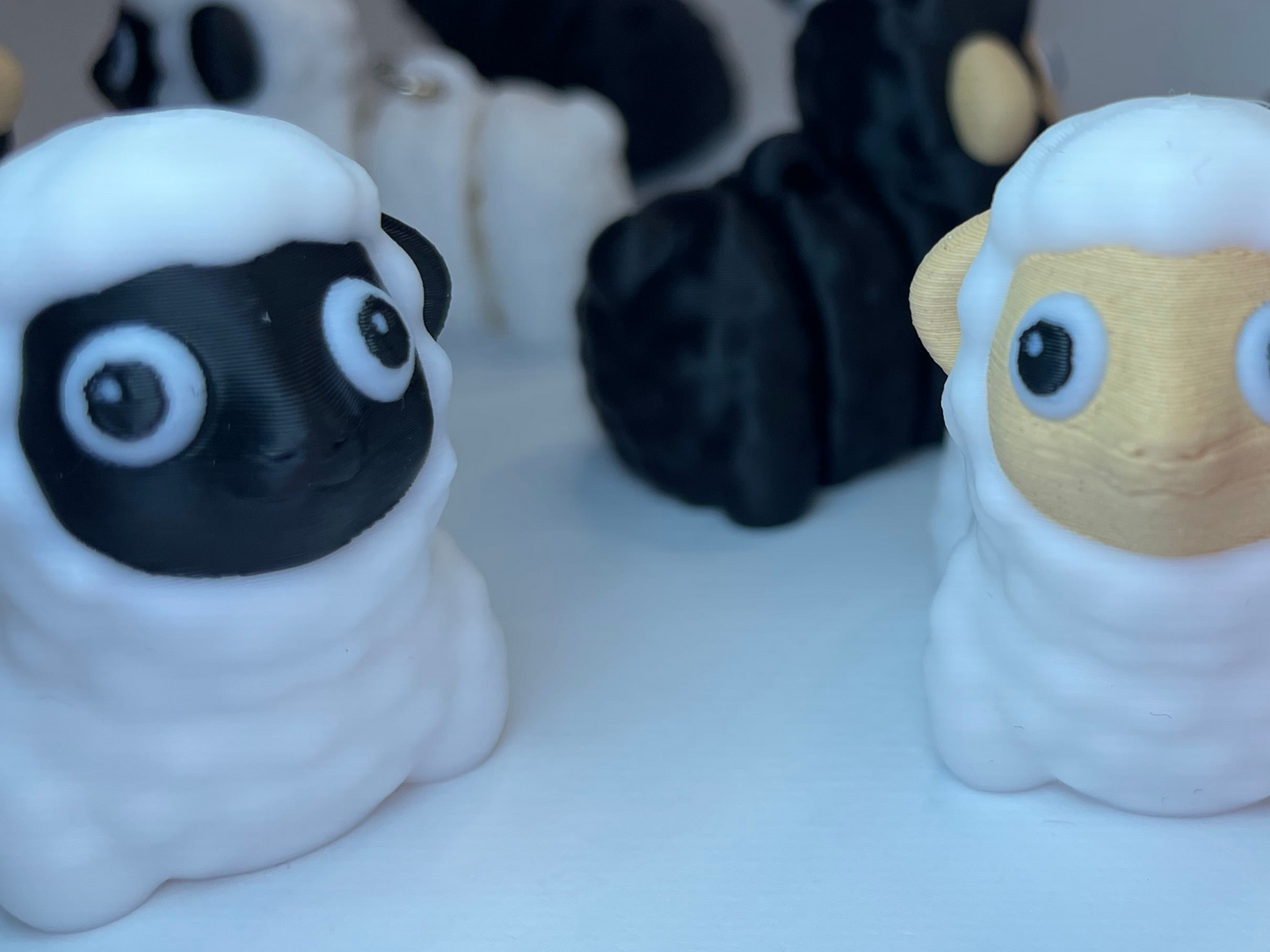 Lotte das Schaf – bewegliche 3D-Figur als Schlüsselanhänger