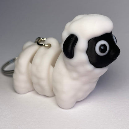 Lotte Schaf – weiß-schwarzer 3D-Schlüsselanhänger Figur · 3DruckAS