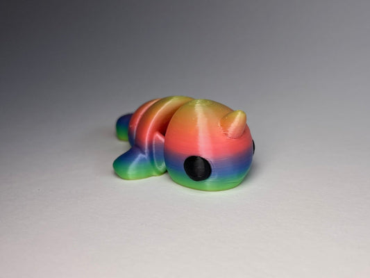Flexi-Narwal Schlüsselanhänger Marvin – 3D-Druck Figur mit Stoßzahn