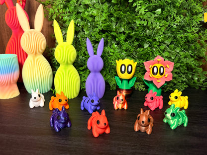 10 kunterbunte Mini Flexi Häschen Figuren | Fidget-Toy | Osterdeko | Ostern | Hasen