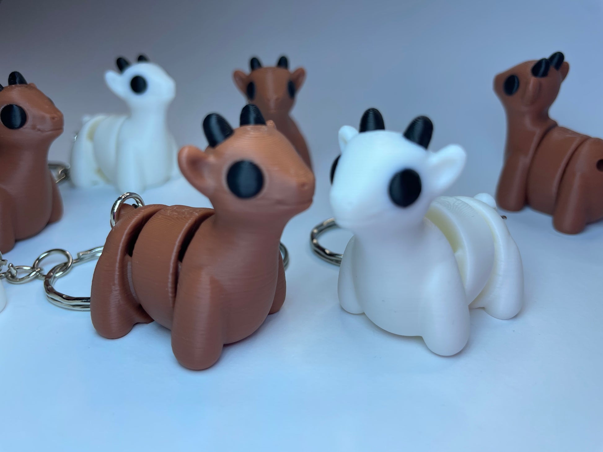 Niedliche 3D-Druck Tierfigur Ziege Ziegenpeter, flexibler Schlüsselanhänger für Rucksack oder Sammlung.