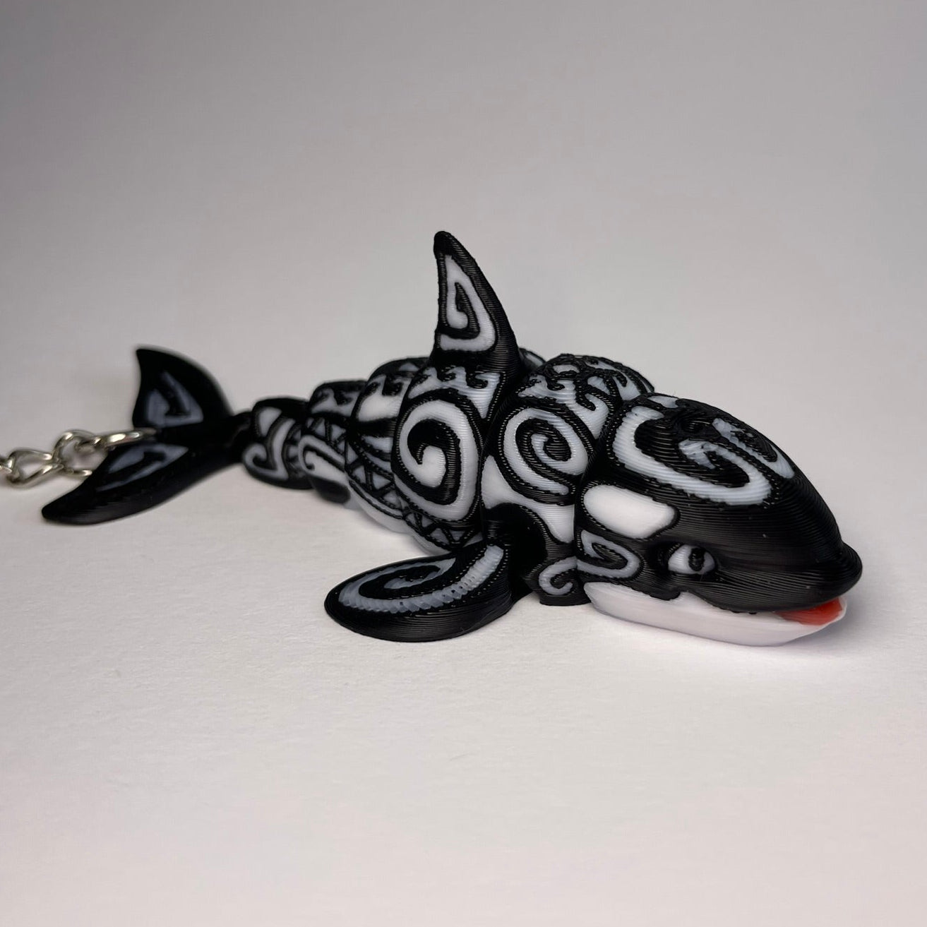 Orcan Flexi-Orca Schlüsselanhänger in Schwarz-Weiß von 3DruckAS