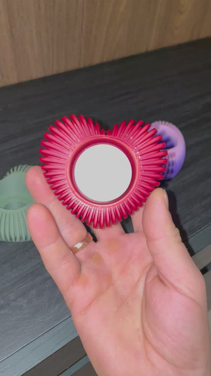 Herz-Teelichhalter geriffelt | NUR für LED-Teelichtkerze geeignet! | Moderne Minimalistisches Teelich-Herz | Valentinstag-Deko