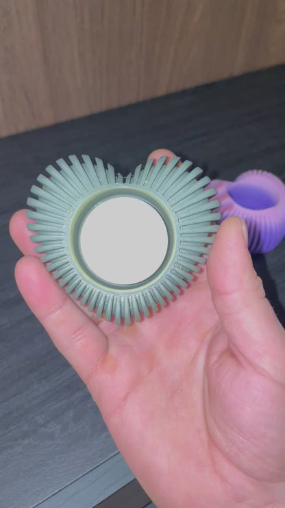 Herz-Teelichhalter geriffelt | NUR für LED-Teelichtkerze geeignet! | Moderne Minimalistisches Teelich-Herz | Valentinstag-Deko