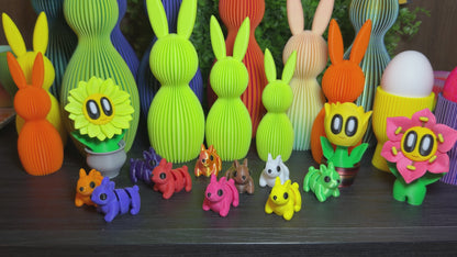 10 kunterbunte Mini Flexi Häschen Figuren | Fidget-Toy | Osterdeko | Ostern | Hasen