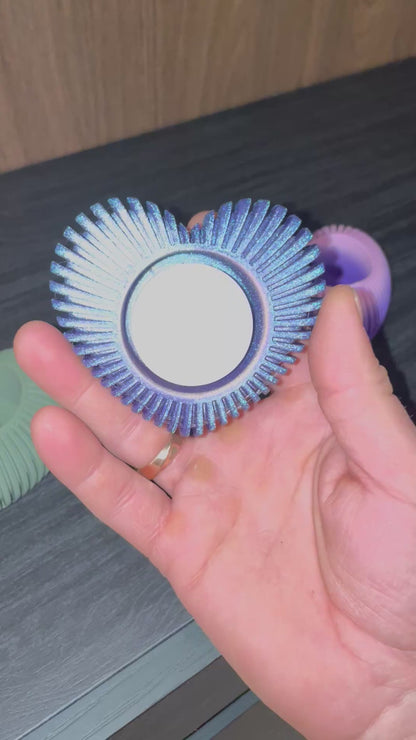 Herz-Teelichhalter geriffelt | NUR für LED-Teelichtkerze geeignet! | Moderne Minimalistisches Teelich-Herz | Valentinstag-Deko