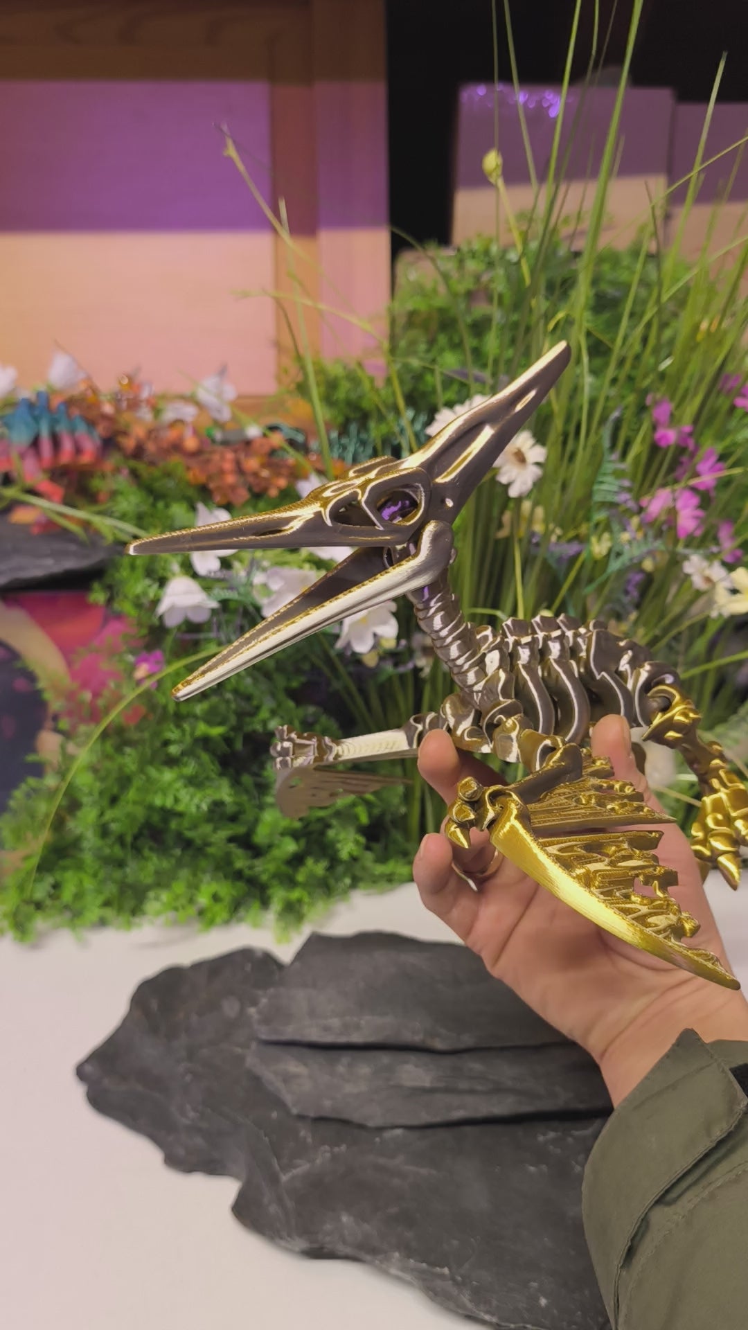 Handveredelte Pteranodon Dinofigur