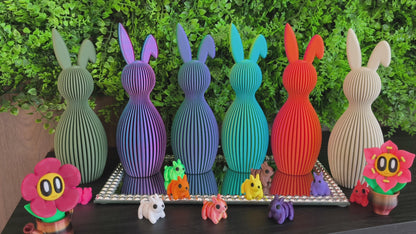 Häschen-Deko-Geriffelt mit abgeknicktem Ohr ca. 21,5 cm - Moderne Minimalistische Osterdeko | Osterhasen-Deko | Ostern